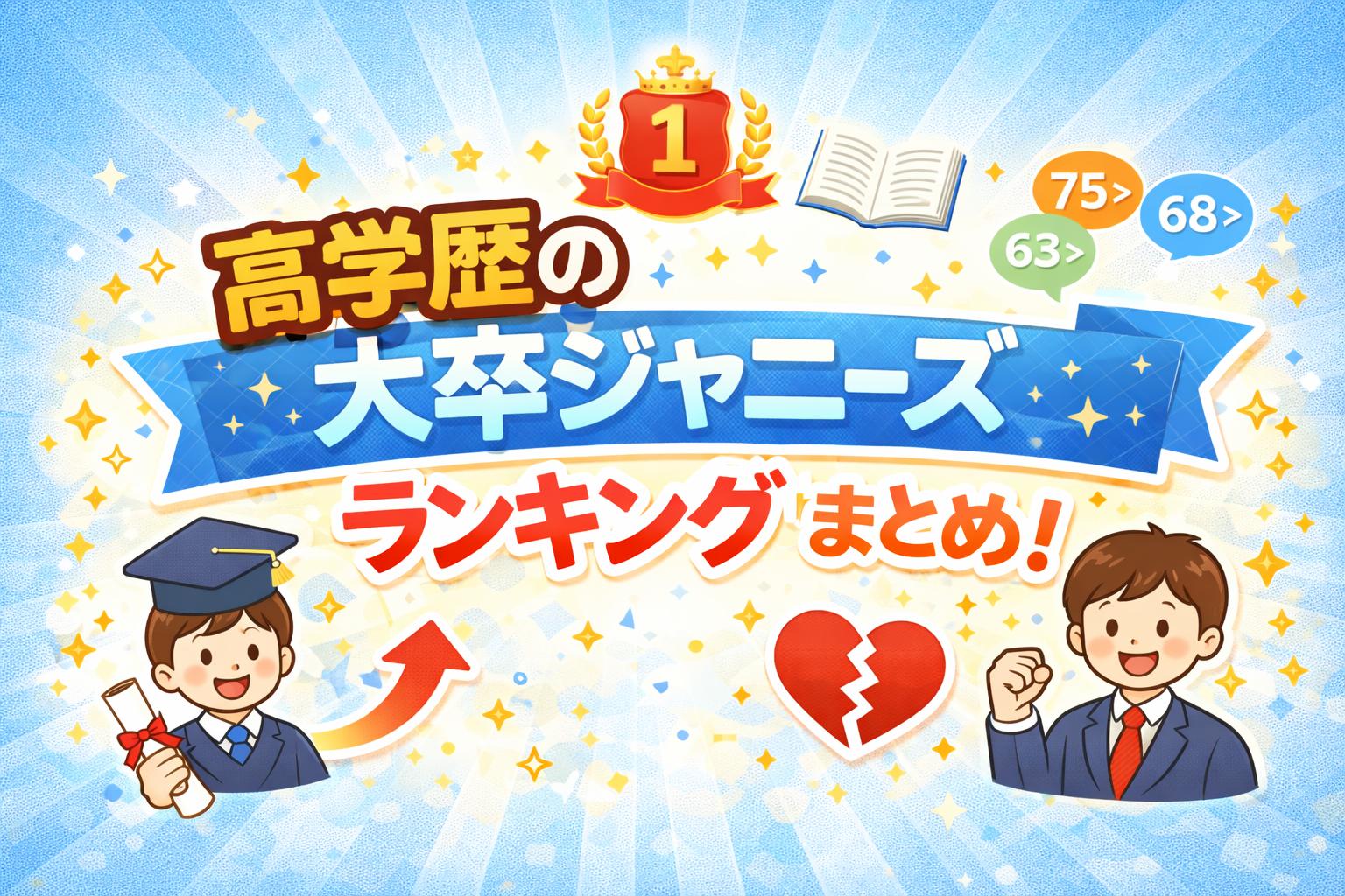 高学歴の大卒ジャニーズランキング一覧まとめ！大学院卒や偏差値は？